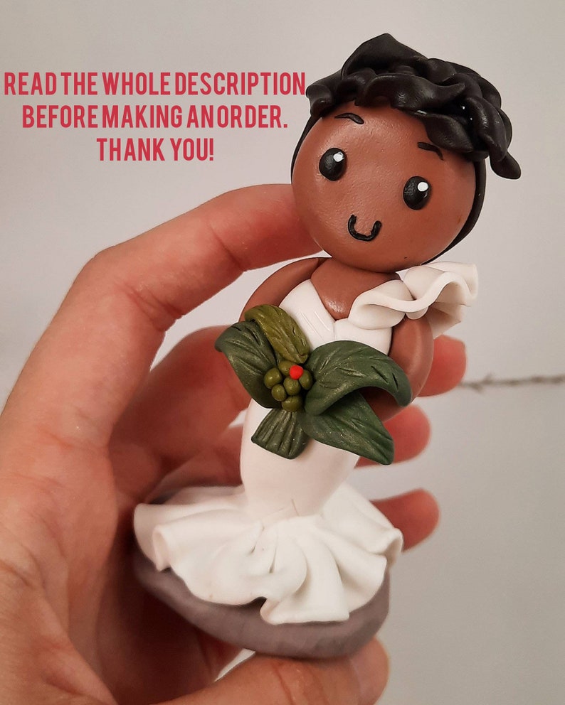 Personalized Wedding Cake Topper Figure, Gifts for Engaged Couple, Gift from mother of Groom to Bride Figurines, Custom Wedding decoration image 8