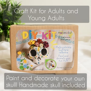 Kit de bricolage pour adultes, décoration Dia de los Muertos, crâne en sucre mexicain, kit de fête d'Halloween, prêt à peindre, cadeau pour femme créative