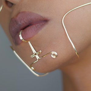 Handmade Wire Lip Cuff - No Piercing Faux Lip Ring