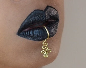 LIPLORE - TRIBAL WHISPER | Lip Cuff - Tribal Jewelry, Fake Lip Ring, Body Jewelry, Unique Gifts, Lip Jewelry, No Piercing