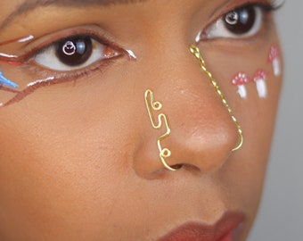 Ensemble de manchettes de nez géométriques faites main - Bijoux pont Pierceless