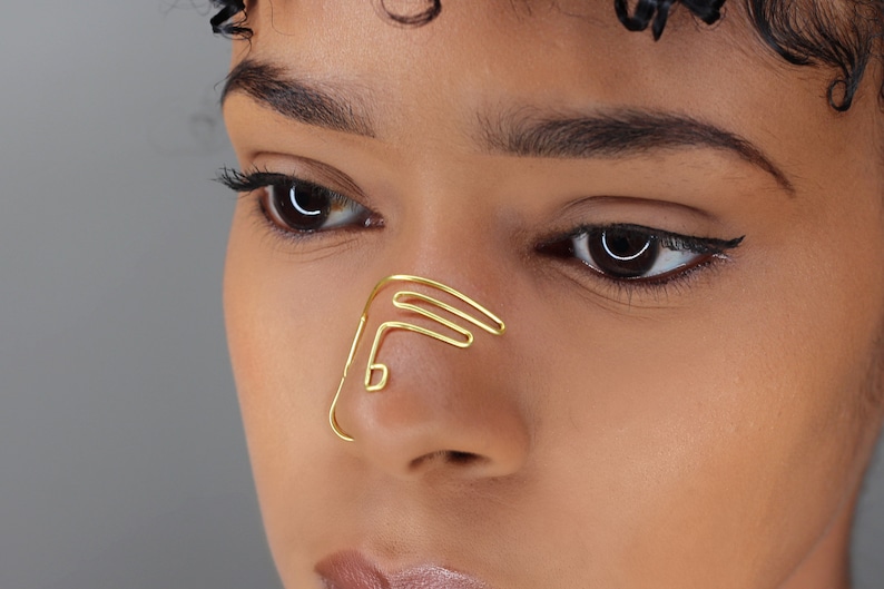 Wire Nose Cuff No Piercing Needed Full Nose Cuff Double Etsy