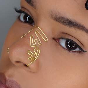 Handmade Geometric Double Nose Cuff – No Piercing Needed