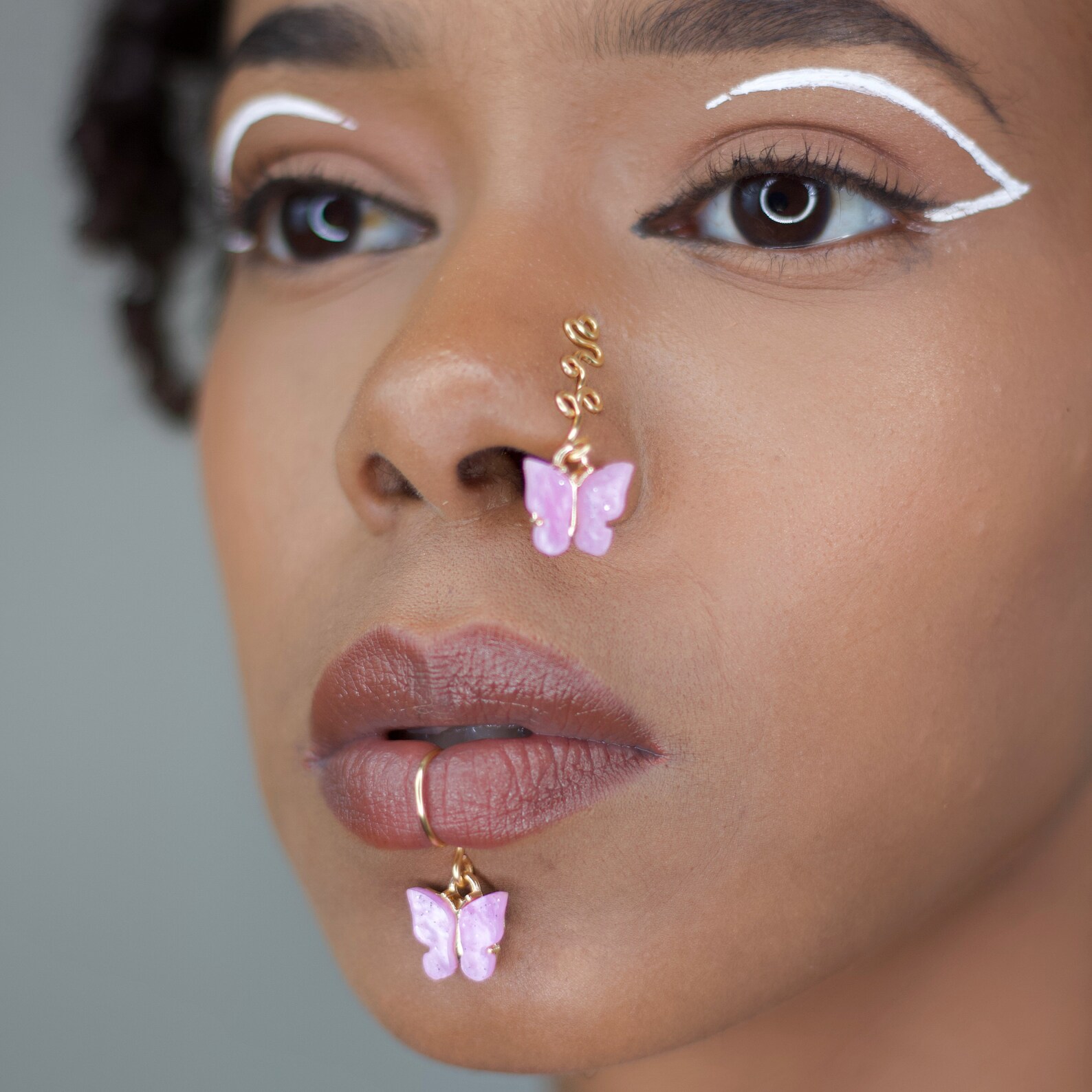 Butterfly Lip Cuff, No Piercing Needed, Fake Lip Ring, Body Jewelry