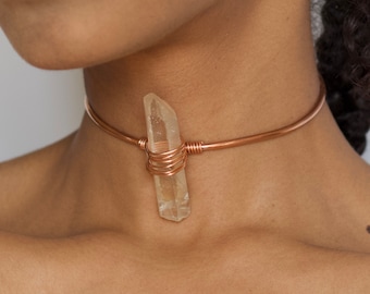 ETHERWIRE - EARTH | Futuristic Geometric Collar - Avant-Garde Metal Choker, Wearable Art, Statement Jewelry, Festival, Carnival
