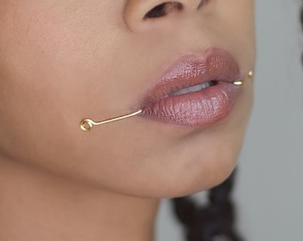 Manchette pour les lèvres en fil métallique fait main - Faux anneau pour les lèvres sans piercing, bijoux de corps