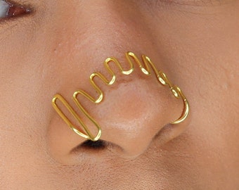 Handmade Double Wire Nose Cuff - No Piercing Fake Nose Ring