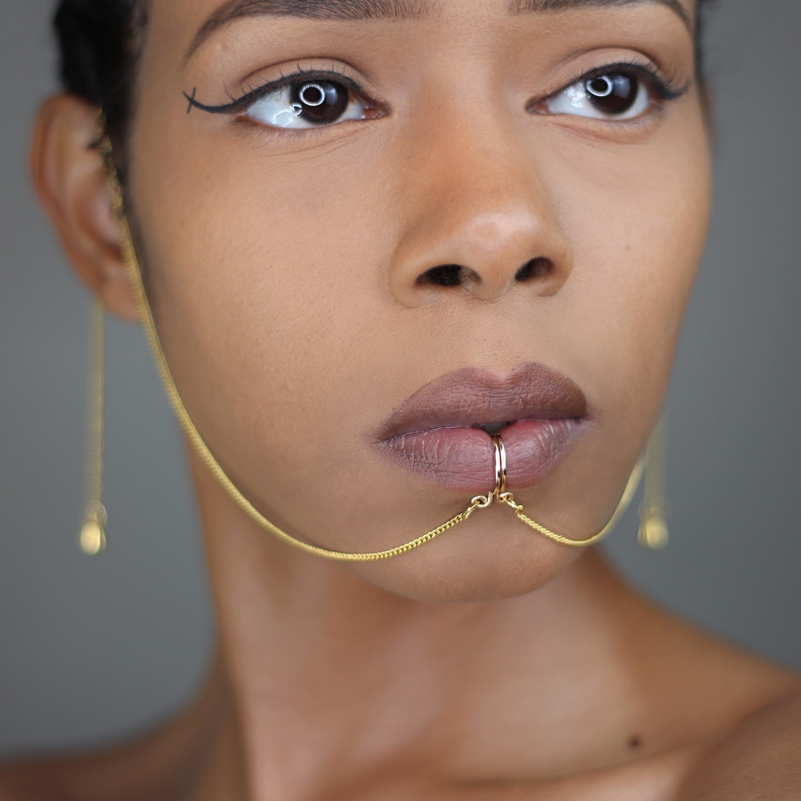 Empress Lip Cuff Chain No Piercing Tribal Jewelry Fake Lip Etsy