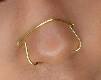 Bijou de nez en armature métallique fait main - Clip minimaliste sans piercing