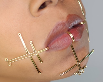 LIPLORE - SET DE TEMPÉRANCE | Bague pour lèvres synthétiques - Bijoux tribaux, Sans piercing, Bijoux de corps, Cadeau unique, Bijoux pour les lèvres, Faux piercing, Contour des lèvres