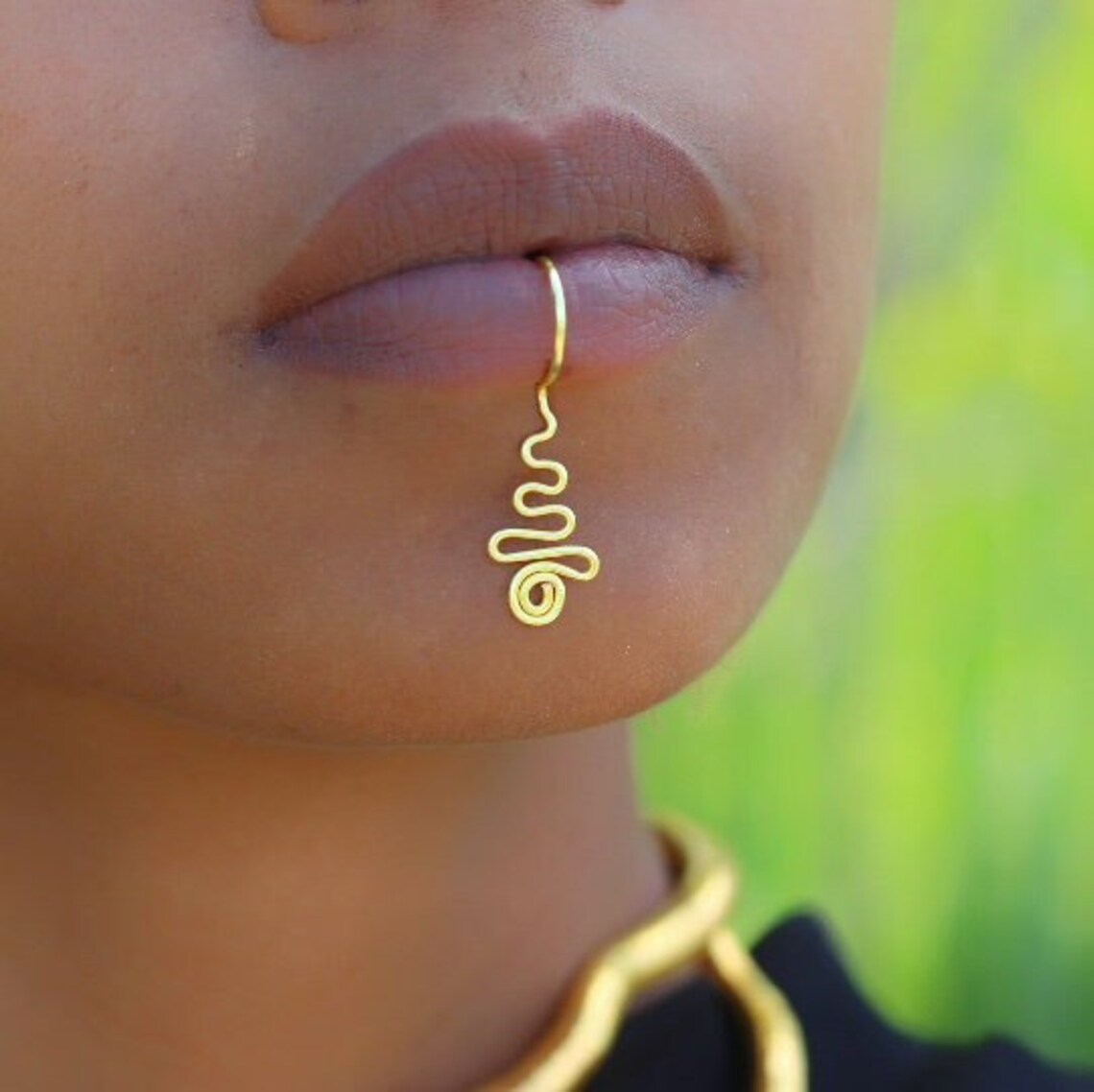 Lip Cuff Tribal Jewelry Fake Lip Ring Body Jewelry Unique Etsy