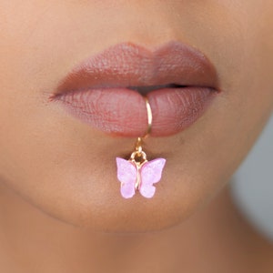 Butterfly Lip cuff, No piercing needed, Fake lip ring, Body jewelry, unique gift for her, Lip jewelry,