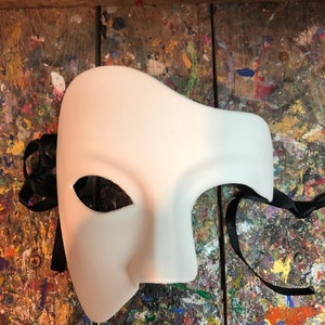 Máscara veneciana para hombre, color crema y dorado con música fantasma de  la ópera, Mardi Gras, Crema