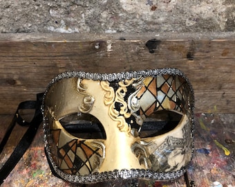 Venetian Carnival Eye Mask - Carnival Mask Made and Decorated in Venice - Carnival Party Mask
