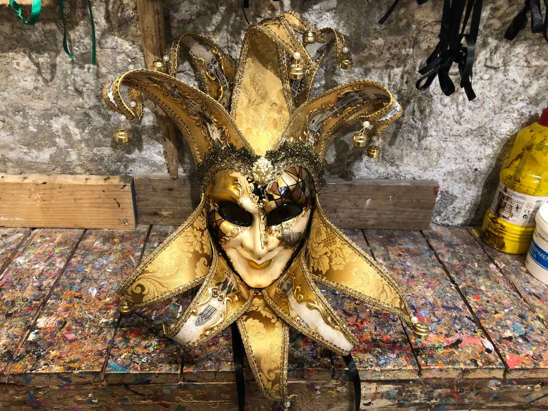Original Handmade Mask Decorated With Gold Leaf and Stucco. Etsy