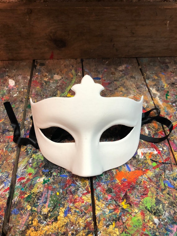 Wit Venetiaans om te schilderen Carnaval masker voor | Etsy