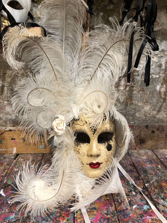CARNAVAL / MASCARAS : Mascara veneciana plumas Mujer