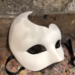 Masque de carnaval blanc à peindre Masque vénitien colombe image 4