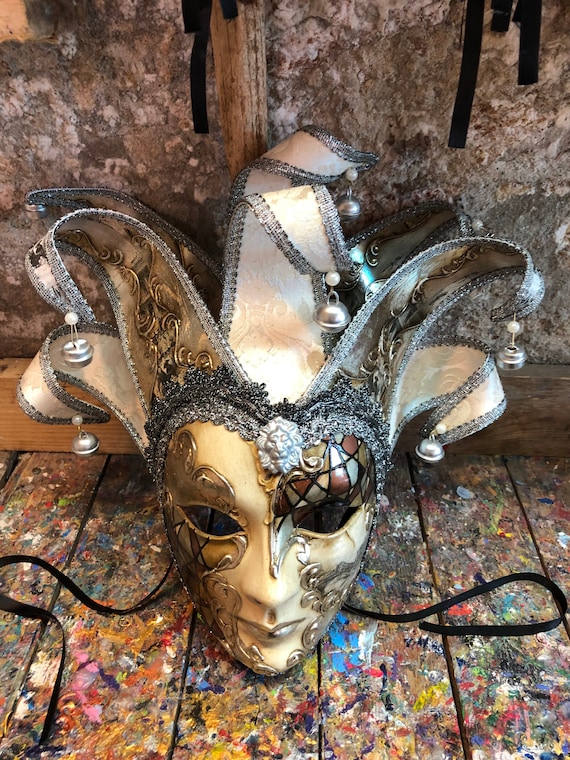 Maschera di carnevale da giullare Maschera veneziana da jolly