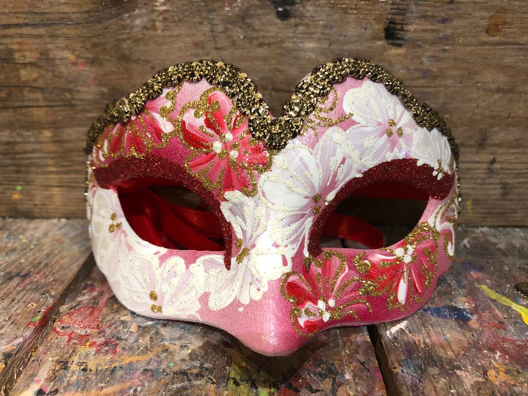 セール！ イタリア 壁飾り ベネチアンマスク 新品 月 赤 カーニバル 70-2 イタリー製 ベネチアン カーニバル マスク 仮面 【GIGLI】 レッド