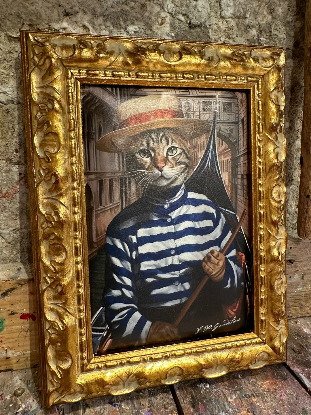 Arte Vestito Carnevale Da Pittore Dipinto Pelle Su Tela - Main Image