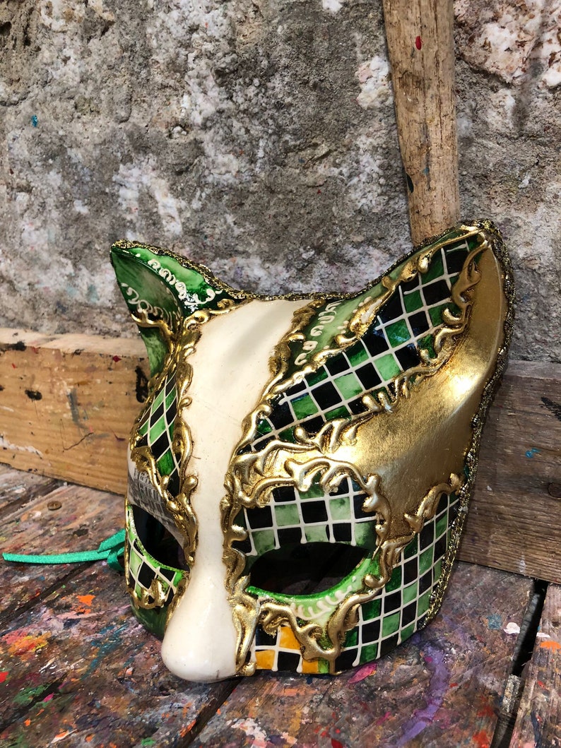 Elegant Venetian Cat Mask - Carnival Mask Made and Hand-painted in ...