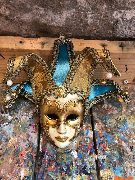 Cat Carnival Mask Light Blue and White Cat Mask Venetian Cat Mask