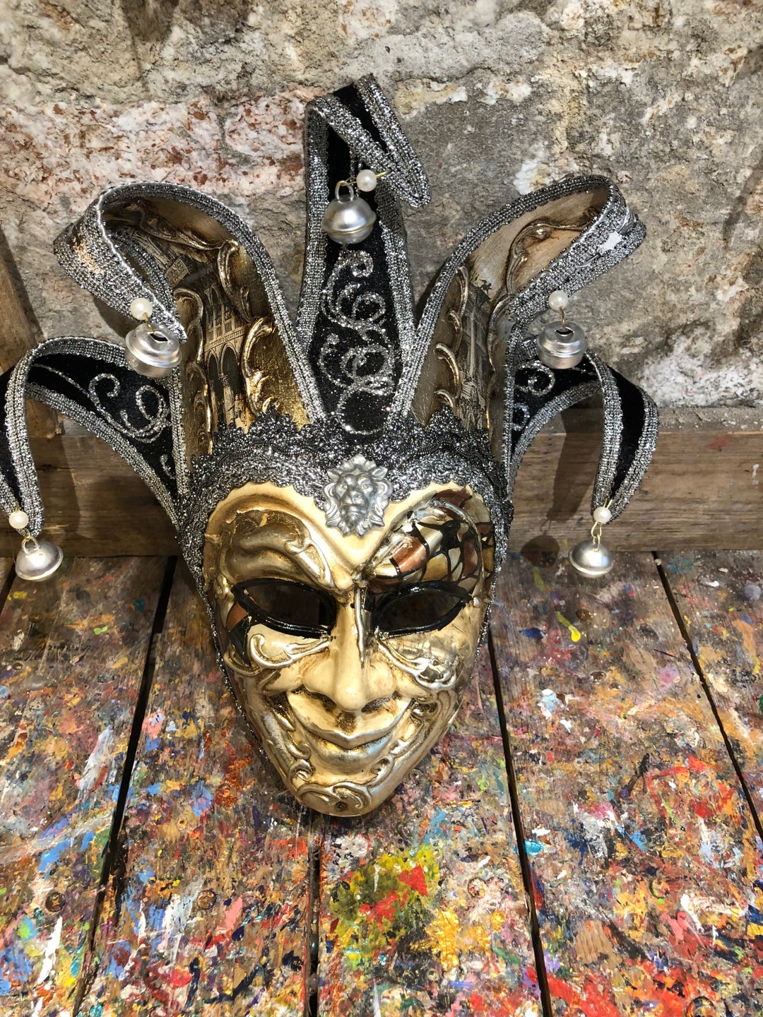 Jester Mask Carnival Joker Mask Ornament Mask Nonwearable Etsy