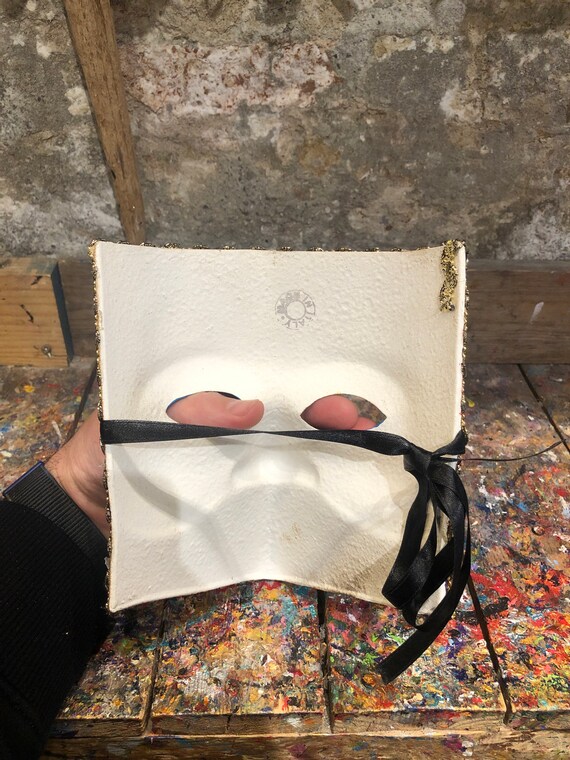 ベネチアンマスク Casanova Bianco ベネチアンマスク カーニバルマスク 仮面 ハーフ ホワイト 無地