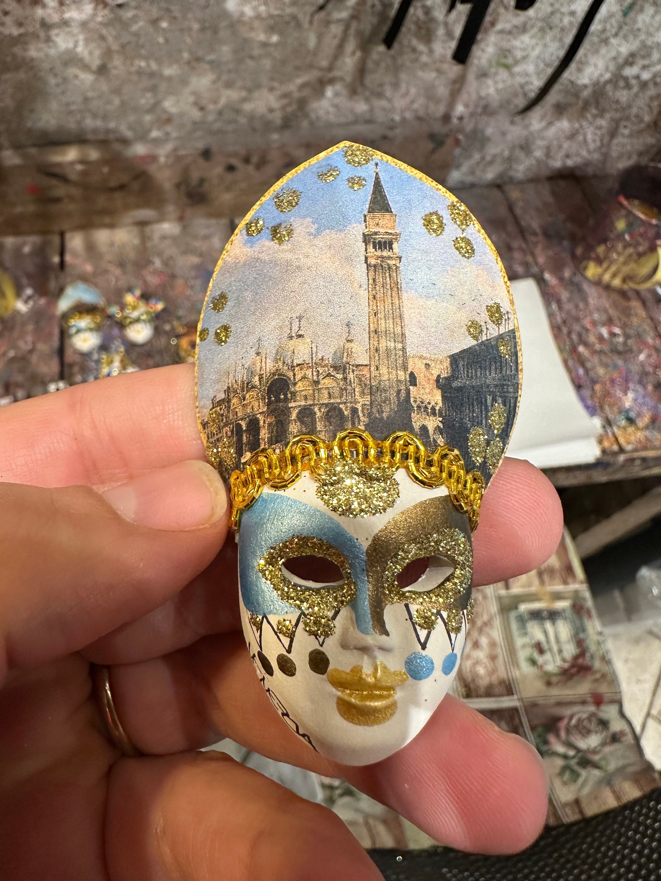 ベネチアンマスク セラミックマグネット - ベネチアンマスク