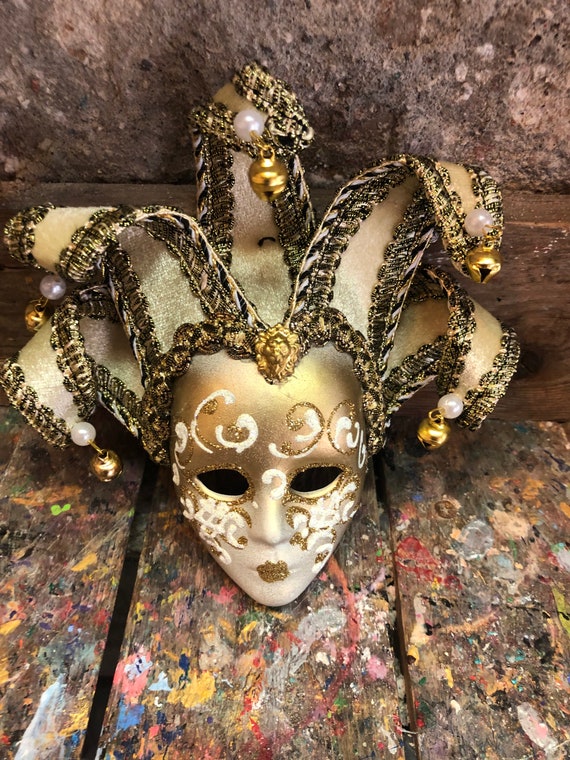 Maschera jolly di carnevale Maschera da ornamento o decorazioni Fatta a  mano a Venezia Non indossabile -  Italia