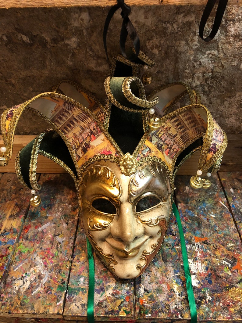 Jester Carnival Mask Carnival Joker Mask Jester Etsy