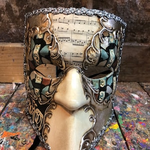 Venetian Casanova Mask - Carnival Bauta Hand Made and Decorated