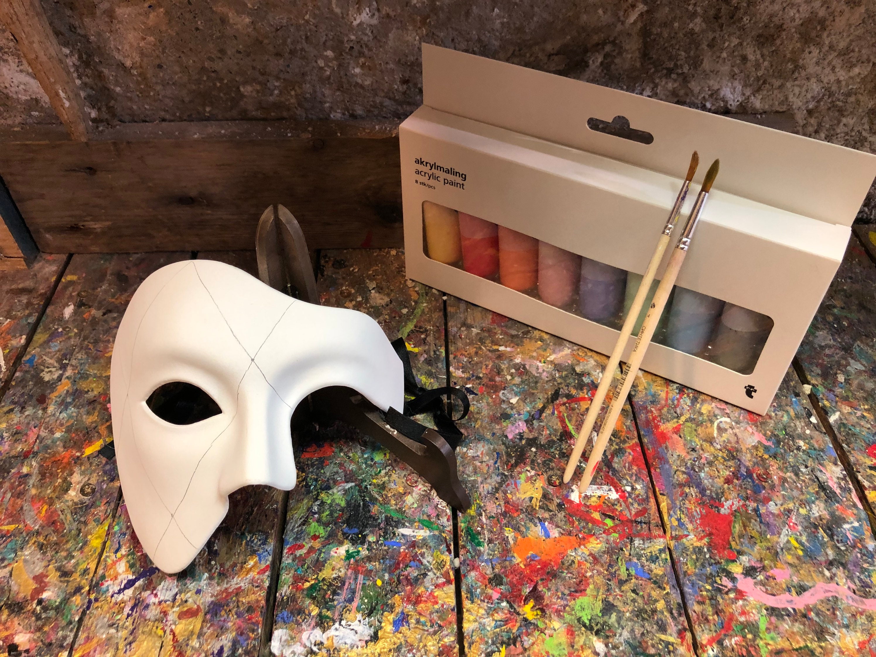5 Stück Weiße Halloween Masken - Leere DIY Masken Zum Bemalen