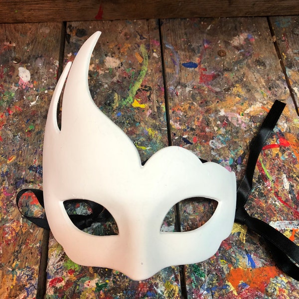 White Venetian carnival mask - Mask to paint - Mask for carnival party