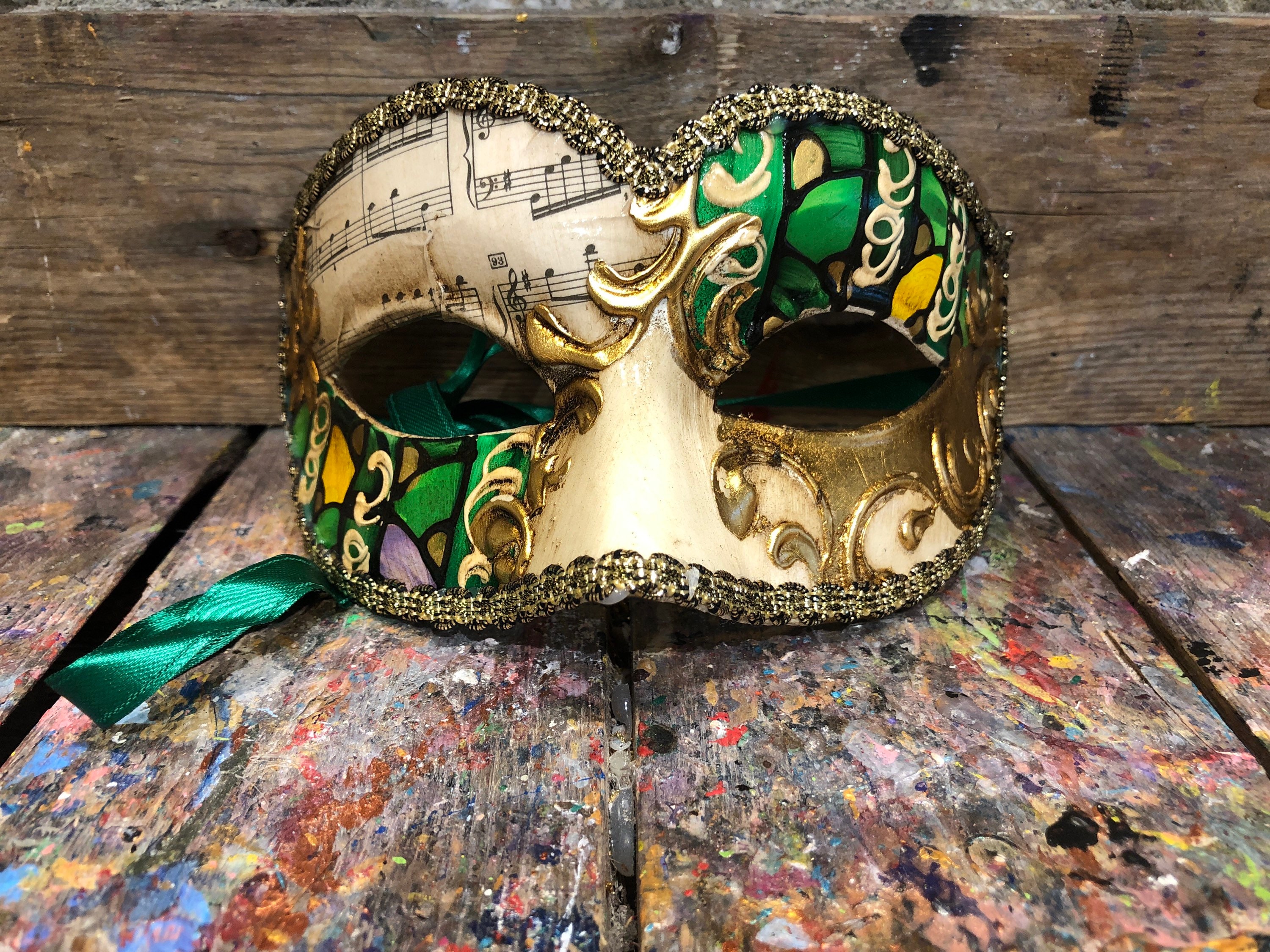 Broche Vintage Style Carnaval De Venise - Métal Laqué Rose Et Oxydes, Années 80, Sans Marque