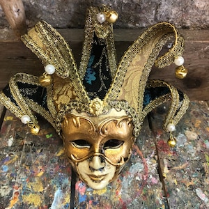 Joker Mask Jester Masquerade Mask Full Face Venetian Mask Gold and  Green/gold and Blue Home Decor, Interior Design Mask F27/F28 