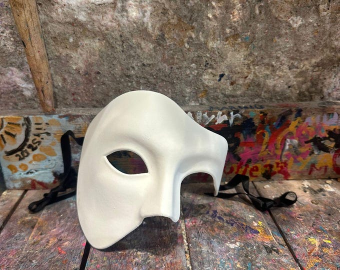 White Phantom of the Opera Mask - Venetian Mask to Paint