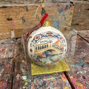Palle di natale in ceramica - Palle di natale dipinte a venezia