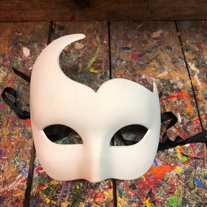 Wit carnavalsmasker om te beschilderen - Venetiaans Colombina-masker