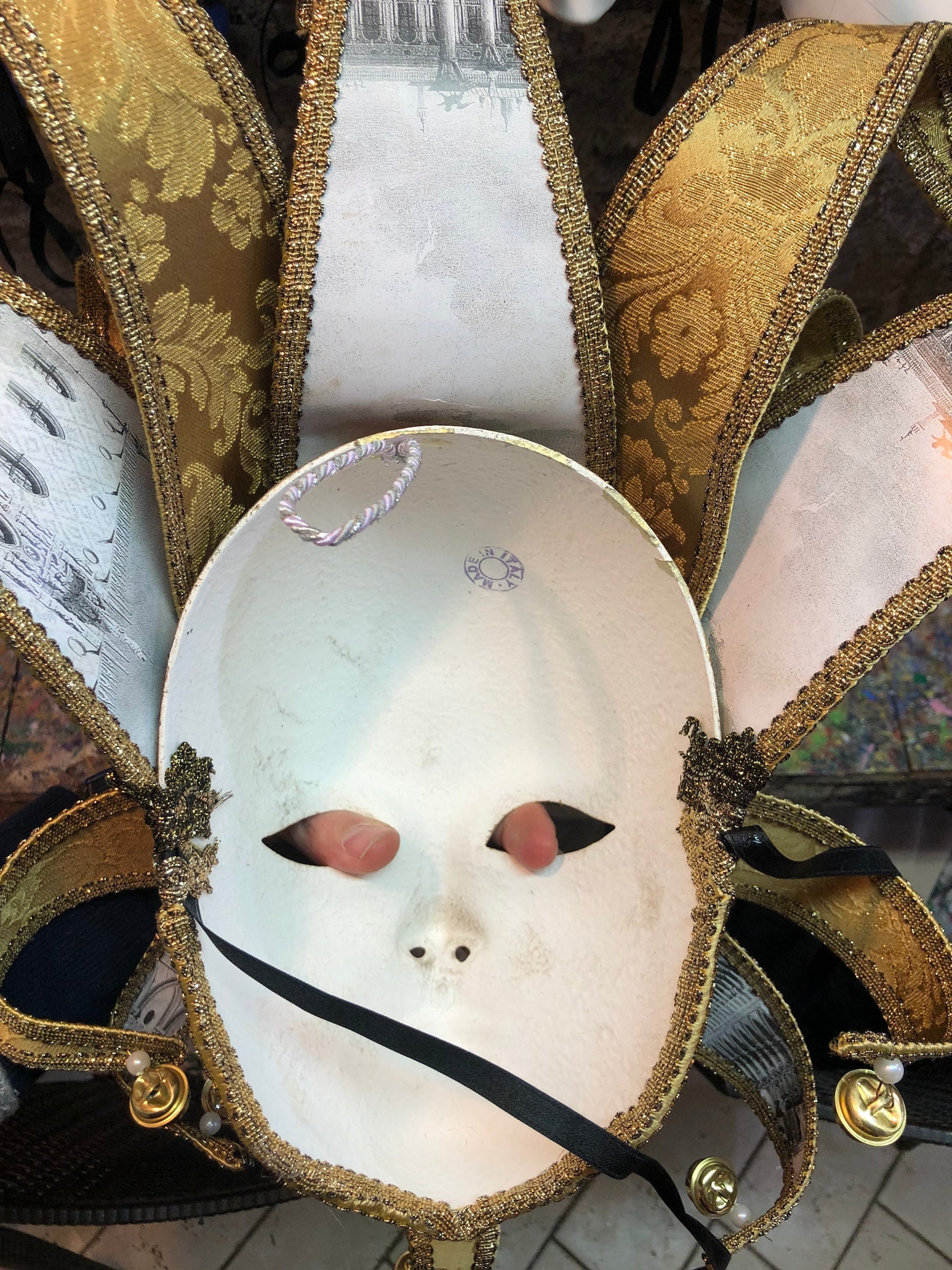 Golden Jester Mask Jolly Mask Jester Mask Created Etsy