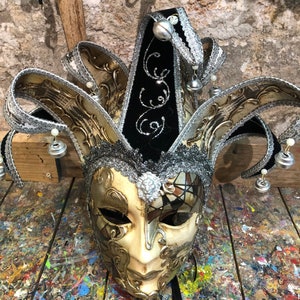 Carnival Jester Mask - Venetian Joker Mask - Jester Mask for Carnival Parties