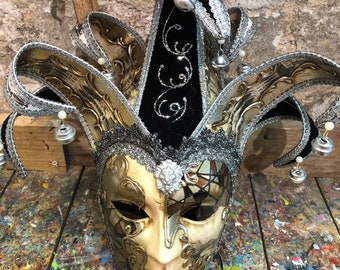 Carnival Jester Mask - Venetian Joker Mask - Jester Mask for Carnival Parties