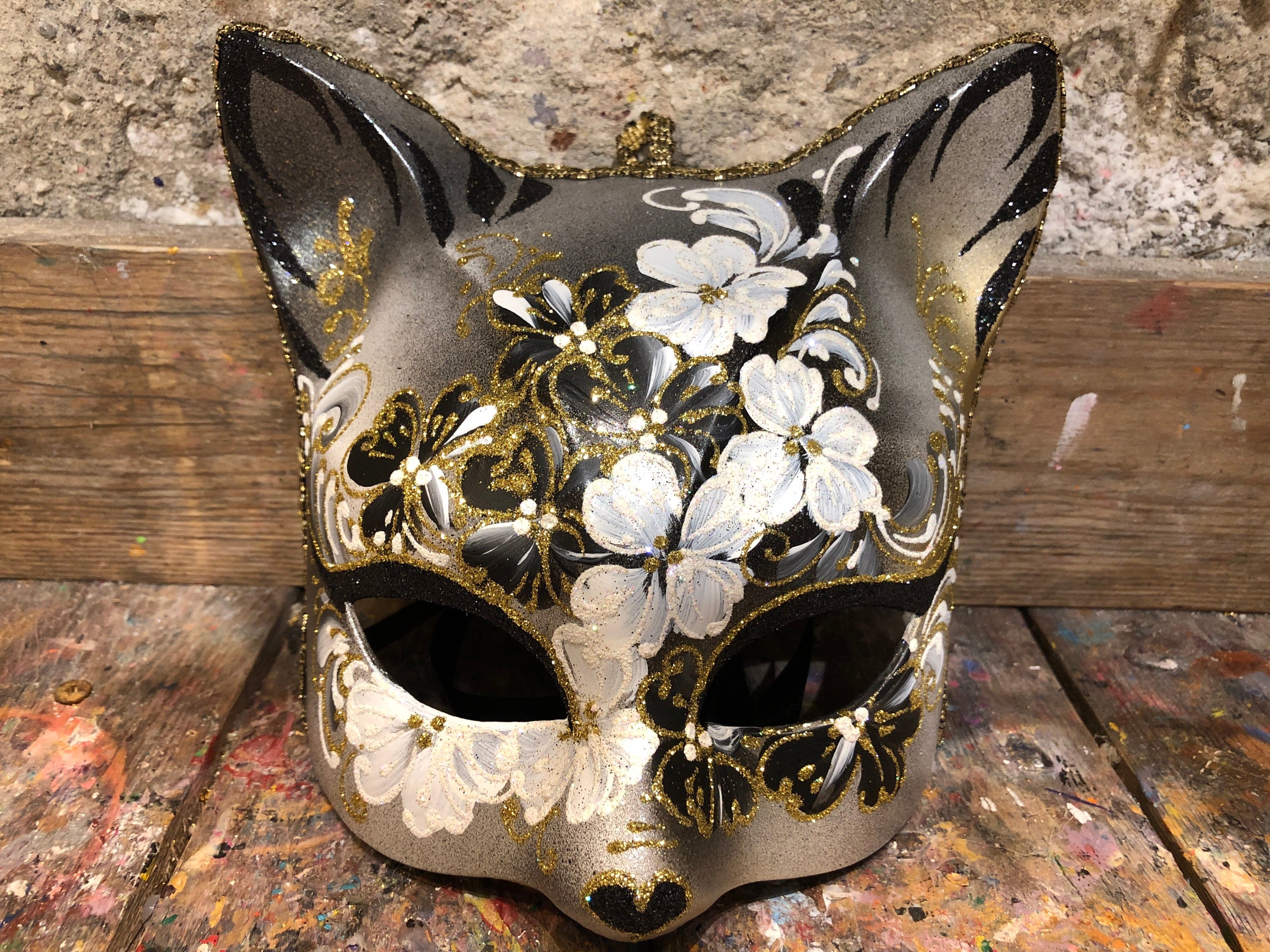 Cat Crequelle  Carnival Venetian Cat Mask for Sale