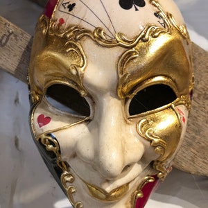 Masque de carnaval vénitien - Masque de cartes de poker - Fait main à Venise