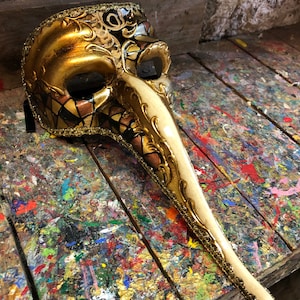 Zanni Carnival Mask - Venetian Mask Hand Made and Decorated - Party Mask