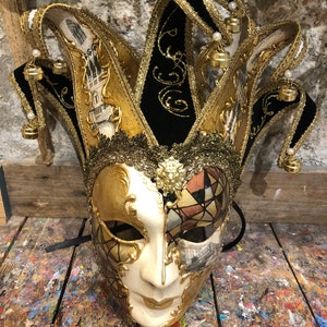 Original Venetian joker mask, hand-painted