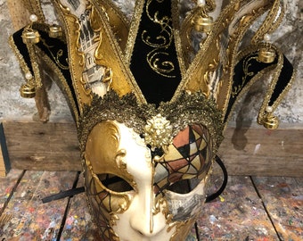 Original Venetian joker mask, hand-painted