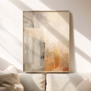 Wabi Sabi Art Print, Japandi et Kintsugi Abstract Wall Art en gris et marron