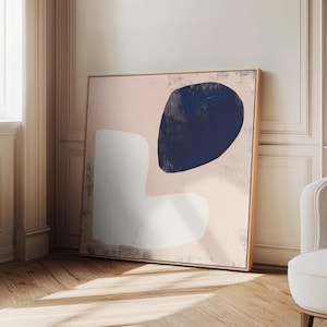 Wabi Sabi and Japandi Extra large wall art, Canvas print, Abstract art in pink, white, black and earth tones